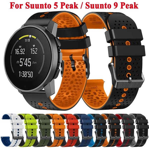 Bracelet de montre en Silicone 22mm, Compatible avec Suunto 9 Peak Pro, respirant