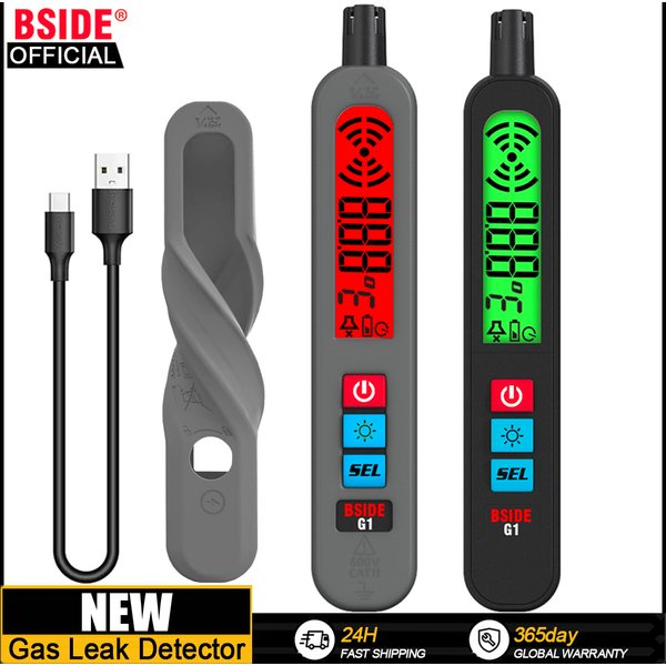BSIDE détecteur de fuite de gaz Combustible naturel Co2 Flammabl alcool gpl méthane analyseur Rechargeable Buzzer alarme PPM LEL testeur