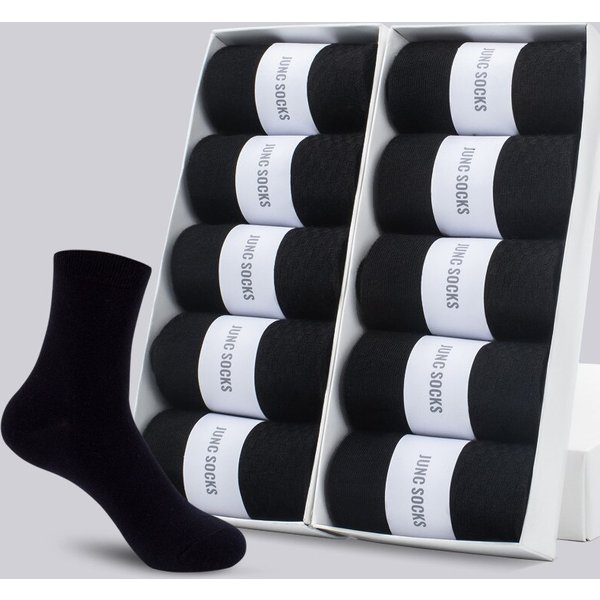 Chaussettes en Coton Doux et Respirant pour Homme, Bas d'Affaires Noirs, Nouveau Style, Été et Hiver, 5 ou 10 Paires