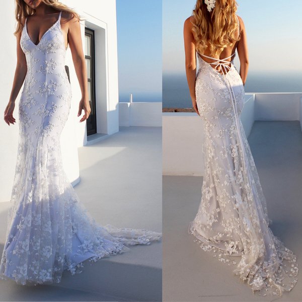 Women Party Long Dress Summer White Sexy Lace Dress V Neck Backless Lace Up Maxi Bodycon Dresses Vestidos Verano 2026 New