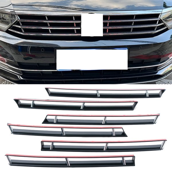 For VW Passat B8 2015 2016 2017 2018 2019 Variant Refit Chrome Plated Bright Strip On She Front Grille Car Accessories