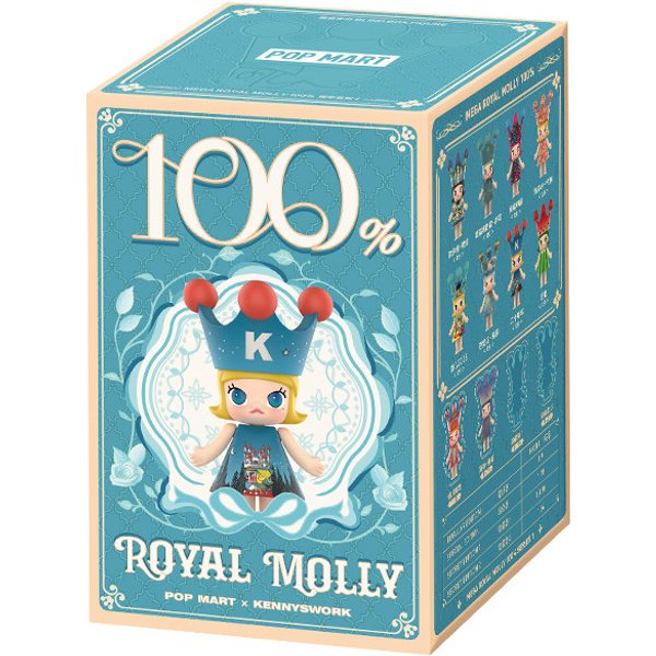 POPMART MEGA ROYAL MOLLY 100% Anniversary Series1 Blind Box Original Toys Guess Bag Mystery Box Doll Anime Figure Ornament