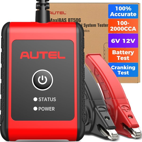 Testeur de batterie de voiture Autel MaxiBAS BT506 6-12V 100-2000 CCA Analyseur de batterie automobile Outil de test du système électrique pour véhicules