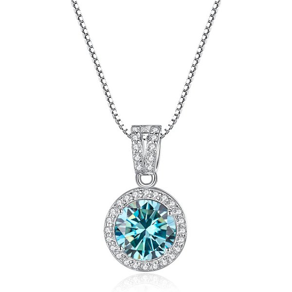 BIJOX STORY Moissanite Diamond Pendant Necklaces For Women 925 Sterling Silver Luxury Chain Trending Iced Bling Wedding Jewelry