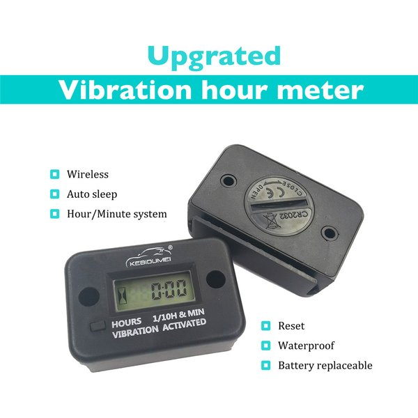 Upgrated Digital Vibration Tachometer Hour Meter Waterproof Engine Gauge LCD Display Reset Auto Sleep For Car Motorcycle Boat