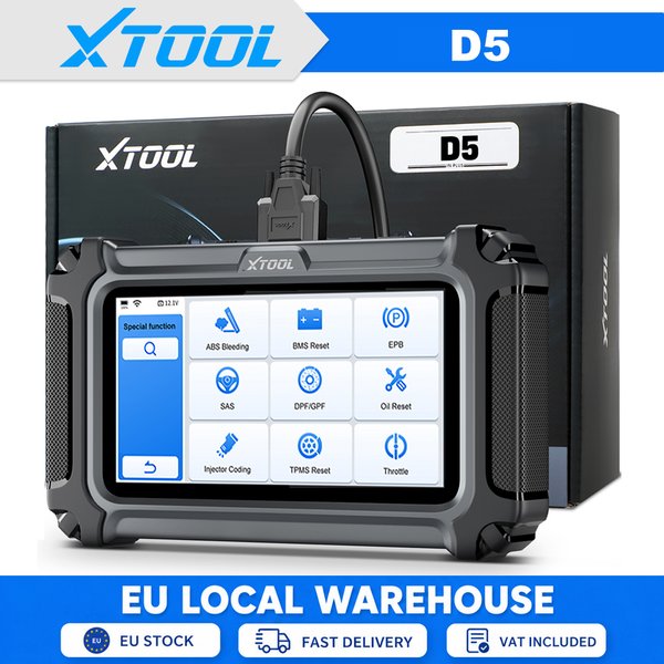 XTOOL D5 OBD2 Scanner Kfz-Diagnosegerät mit über 10 Reset-Funktionen für ECM, TCM, SRS, ABS, EPB Systeme, integriertem CAN FD für GM, FCA AutoAuth, 64 GB, XTOOL Code Reader, Check Engine Light, EPB