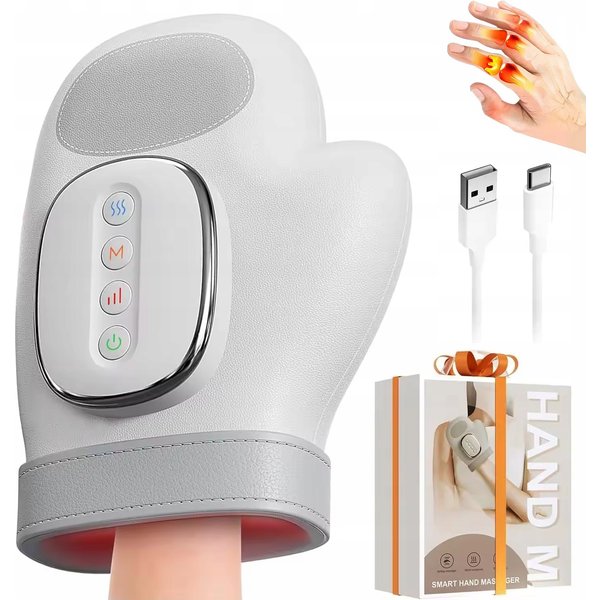 Schneller Versand Elektrischer Handmassager mit Luftkissen-Kompression, Finger-Massagehandschuh, Luftdruck-Knetmassage für Daumen-Akupunkturpunkte, Handflächen-Massagegerät, Finger-Massager