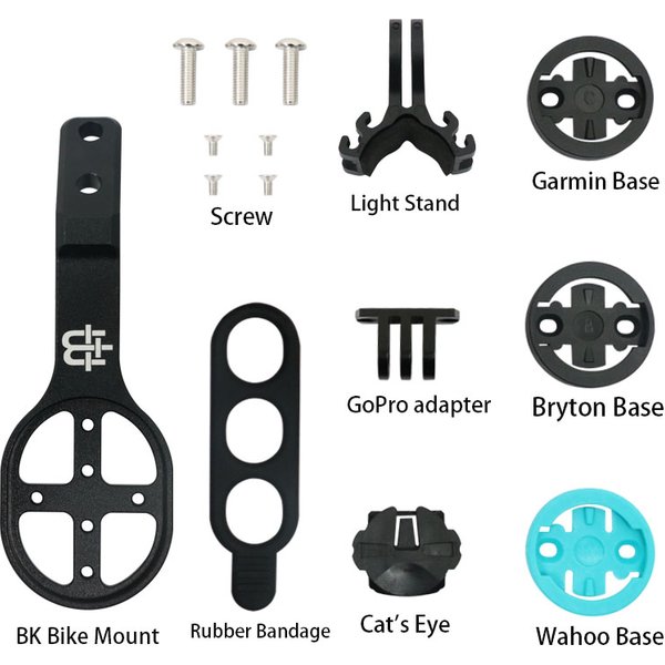 Für BLACK INC Fahrradcomputer-Halterung Lenker-Fahrradverlängerung Halterung aus Aluminium für Garmin Wahoo Bryton Cateye etc.