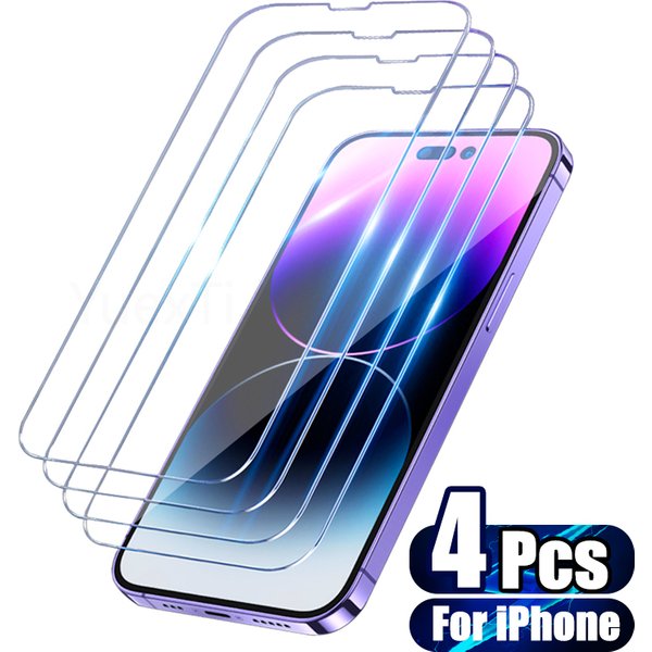 Protecteur d'écran en verre du Guatemala pour iPhone, 14, 13, 12, 11, Pro, Max, Poly, X, XS, Mini, 6, 7, 8, 14, Plus, Se, 2022, 4 pièces