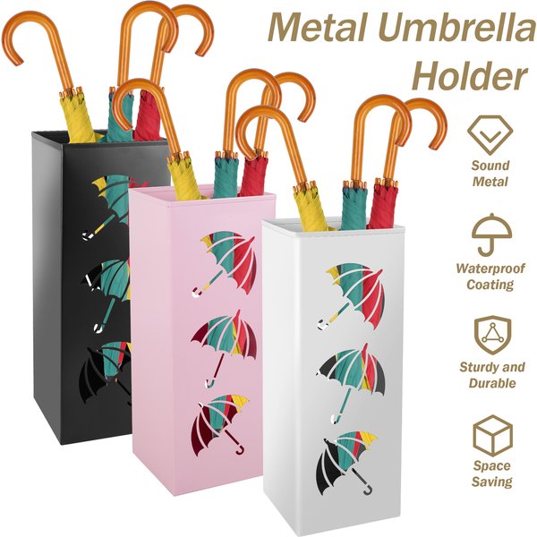 Porte-parapluie décoratif en métal, support de parapluie autoportant T1, poubelle polyvalente, porte-bâtons de marche, nouveau