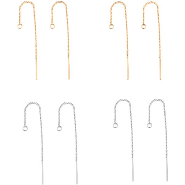 10Pcs Stainless Steel Tassel Threader Drop Dangle Earrings Long Chain Ear Line for DIY Jewelry Makings