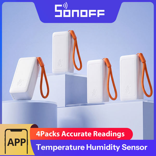 Capteur de température et d'humidité Zigbee SONOFF, thermomètre intelligent pour la maison connectée, compatible avec Alexa et Google Home, lot de 4 pour Alexa Google