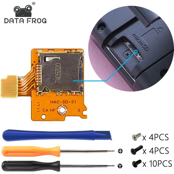 DATA FROG – carte de prise de remplacement pour fente de carte Micro-Sd Tf, pour Console de jeu Switch, lecteur de carte