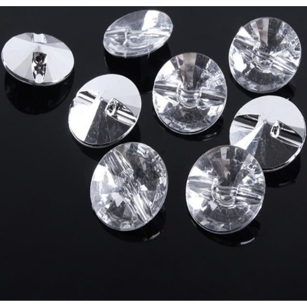 Lot de 100 boutons décoratifs en strass acryliques, cristal, Textile, coussins de canapé, argent, diamant clair, couture faite à la main