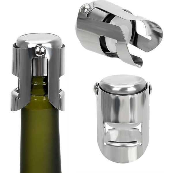 Wine Bottle Stopper Wine Beer Bottle Cork Plug Bar Tools 1PC Sealing Bottle Cap Stainless Steel Champagne Sparkling Stopper