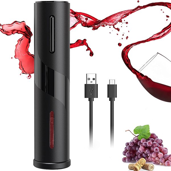 FLYMUYU Rechargeable Electric Wine Opener With Foil Cutter Automatic Corkscrew Red Wine Bottle Opener For Bar Wine Lover Gift