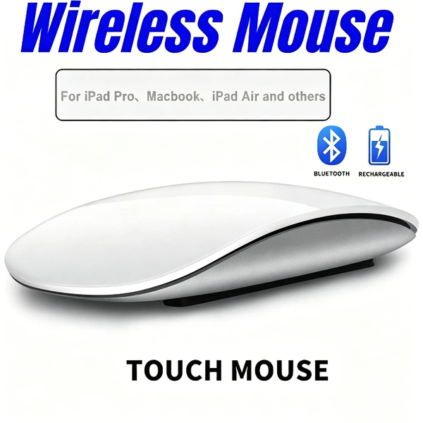 Ulepszona Bezprzewodowa Mysz Komputerowa Bluetooth Magic, Ładowalna, Dotykowa, Smukła, Ergonomiczna, Dwumodowa, Cicha Myszka PC do Apple Macbook Air