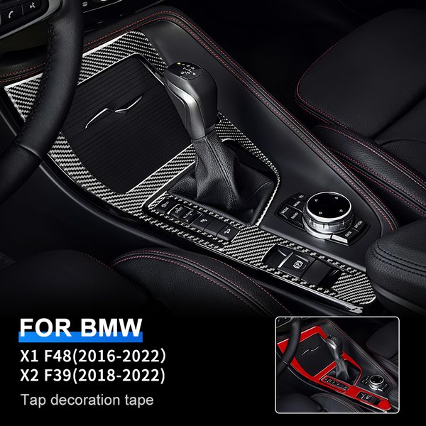 Osłona ramy skrzynki zmiany biegów z włókna węglowego do BMW X1 F48 2016-2022 i X2 F39 2018-2022, akcesoria do wnętrza samochodu