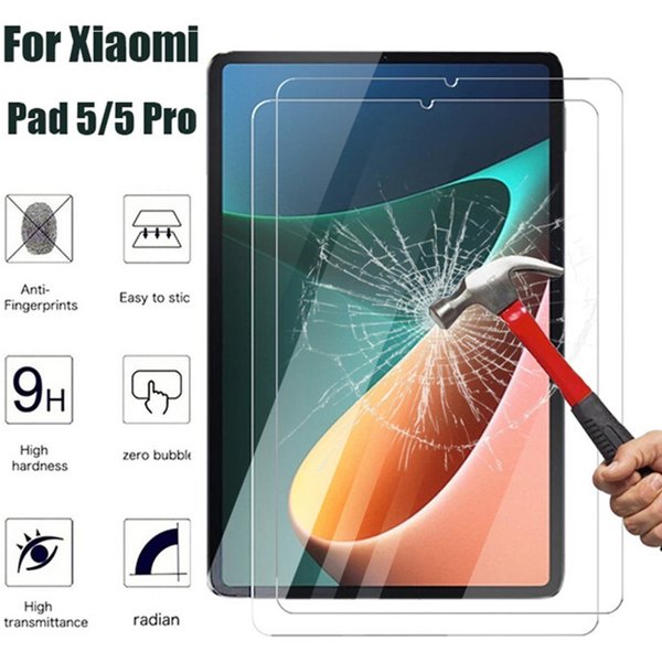2PCS Tablet Glass Screen Protector Case for Xiaomi Mi Pad 5 Pro Global Cover for Xiomi Xaomi Mipad 5 Xiao Mi 5Pro Sleeve