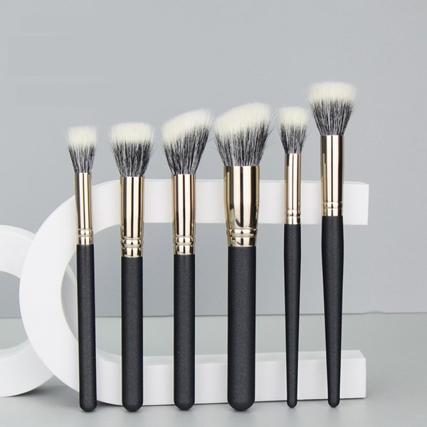1 Stück abgewinkelte Stippling Make-up Pinsel erröten Make-up Pinsel Puder kontur Ziegenhaar Mischung Multifunktions-Kosmetik werkzeuge