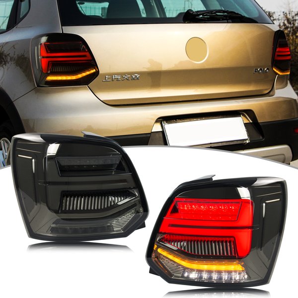 LED-Rückleuchten für Volkswagen VW Polo 5 Polo MK5 6R 6C 2009–2017, sequentielle Blinker-Rücklichter-Baugruppe (nicht passend für 1,2 TSI/R)