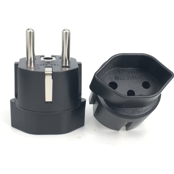 Adaptateur de prise de voyage Bolantedz, modèle européen pour la France, adaptateur de prise suisse vers européenne, prise de voyage 10A 250V