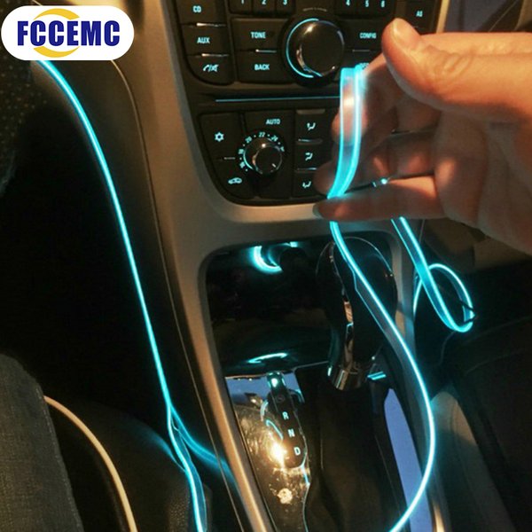 5m accessoires d'intérieur de voiture lampe d'ambiance EL ligne de lumière froide avec USB bricolage décoratif tableau de bord Console Auto LED lumières d'ambiance
