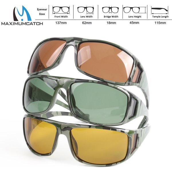 MAXCATCH Lunettes de soleil polarisées pour la pêche à la mouche Gris / Jaune / Marron au choix Lunettes de soleil de pêche