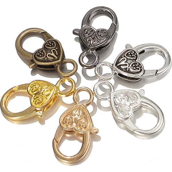 10PCS Heart Lobster Clasps for Jewelry Making DIY