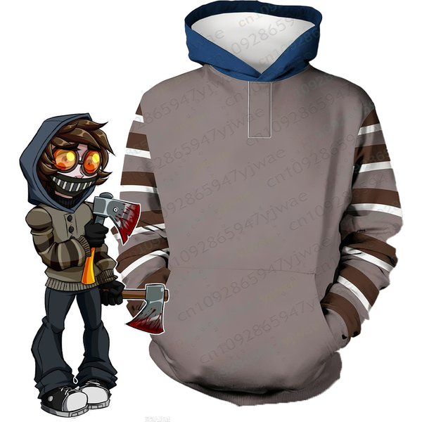Sweat à capuche de cosplay Ticci Toby Creepypasta, costume d'Halloween, sweat à capuche d'animation 3D, sweat à capuche pour homme et femme, automne/hiver