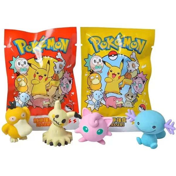 Lot de 16 gommes fantaisie en forme de dessins animés, sachet surprise, mini décorations de bureau aléatoires, cadeau de collection pour le campus