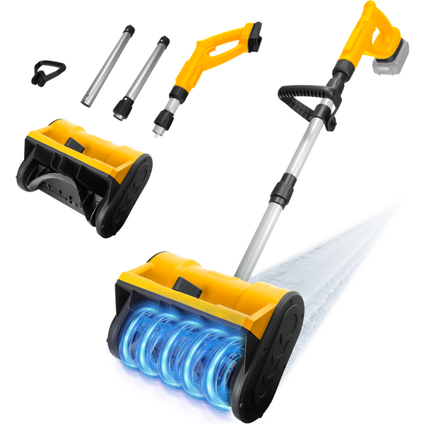 Akku-Schneeschaufel, 500 W, bürstenloser elektrischer Schneeräumer, tragbares Gerät zur Schneeräumung von Einfahrten, Terrassen und Treppen, kompatibel mit Dewalt 20-V-Akku.