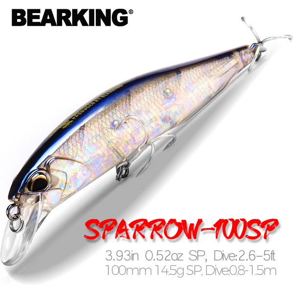 Bearking 10 cm 15 g heißes Modell Angelköder Hartköder 14 Farben zur Auswahl von Minnow-Qualität professionelle Minnow-Tiefe 0,8–1,5 m