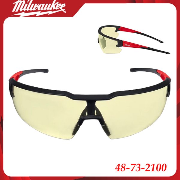 Milwaukee 48-73-2100 Yellow Anti-Scratch Safety Glasses for Industrial & Construction Use