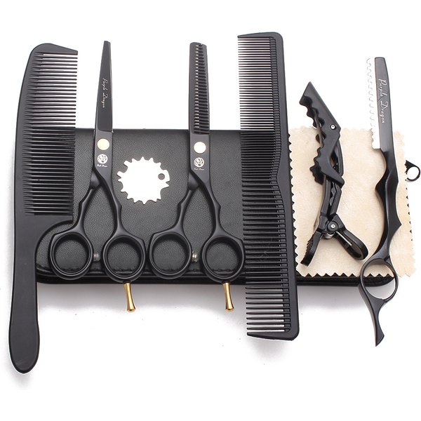 Ciseaux de coiffure professionnels en acier inoxydable, dragon violet japonais, ensemble de ciseaux de coupe amincissants, 5.5 ", Z1104