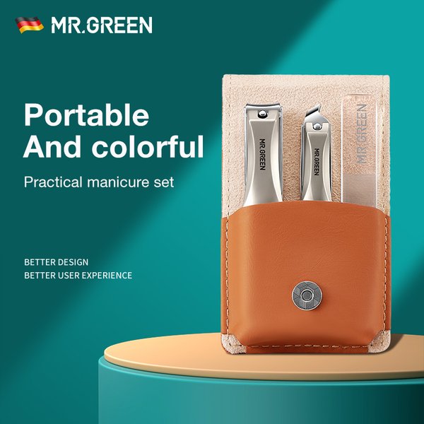 MR.GREEN – ensemble de manucure, ciseaux de qualité chirurgicale, coupe-ongles en acier inoxydable, ensemble de pédicure, Kit de voyage Portable pour la maison