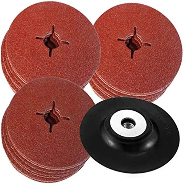 30/50PCS 115mm Winkel Grinder Kreuz Loch Stahl Papier Schleifpapier Schleifscheibe Polieren Schleifen Blatt 24 # 36 # 40 # 60 # 80 # 120 #