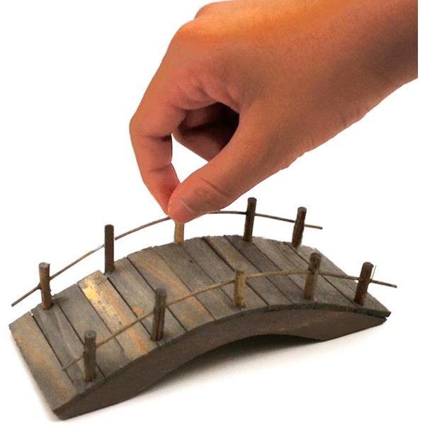 1:12 Dollhouse Mini pont en arc en bois avec garde-corps Miniatures Fairy Garden Miniature Crafts B03E