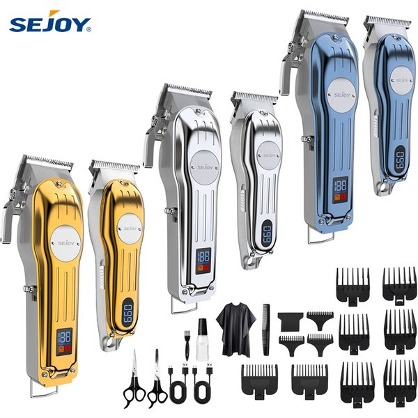 Sejoy Professionelles Kombi-Set Haarschneidemaschine Elektrischer Haarschneider für Männer Wiederaufladbare Kabellose Haarschneidemaschine für Friseure