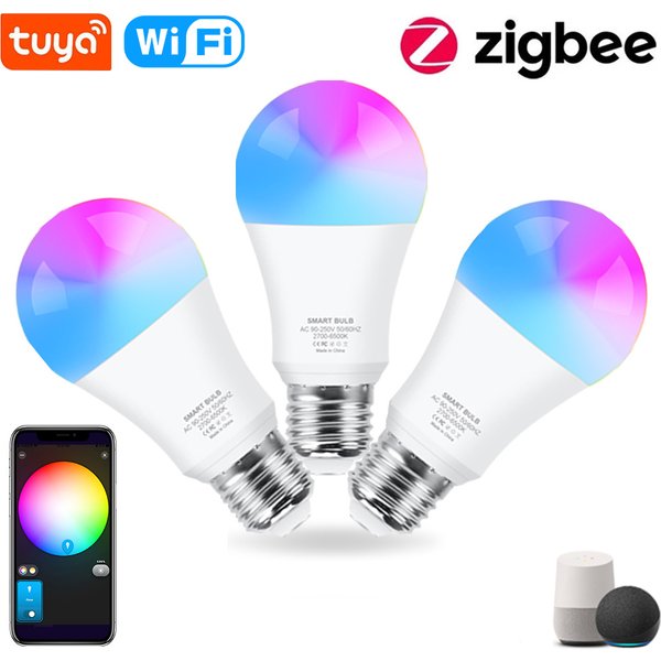 18W 15W Zigbee 3.0 LED-Glühbirne RGB+WW+CW E27 Tuya Wifi Smart Home LED-Lampe kompatibel mit Alexa Amazon Google Assistant