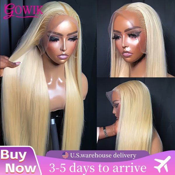 613 Blonde dentelle avant perruque cheveux humains 13X6 Hd dentelle frontale perruque droite cheveux humains brésiliens 13X4 dentelle avant perruque de cheveux humains