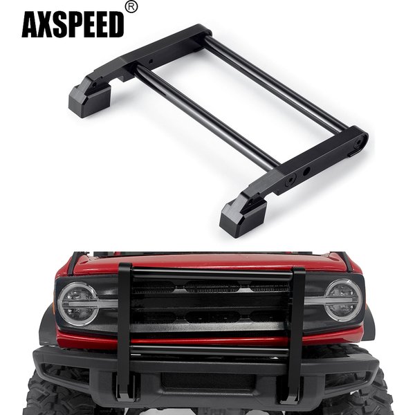 AXSPEED – pare-chocs avant Anti-Collision en alliage d'aluminium, pièces de mise à niveau pour voiture sur chenilles TRX-4 TRX4 Bronco 1/10 RC
