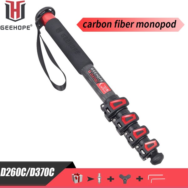 Monopode pour appareil photo professionnel D260C/370C, support vidéo Portable en Fiber de carbone pour appareil photo numérique DSLR, caméscope vidéo, charge 10/12kg