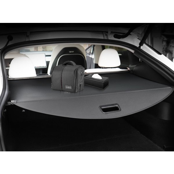 For Tesla Model Y Trunk Cargo Cover Curtain Rear Luggage Carrier Retractable Partition Baffle Plate Convenient Store Items