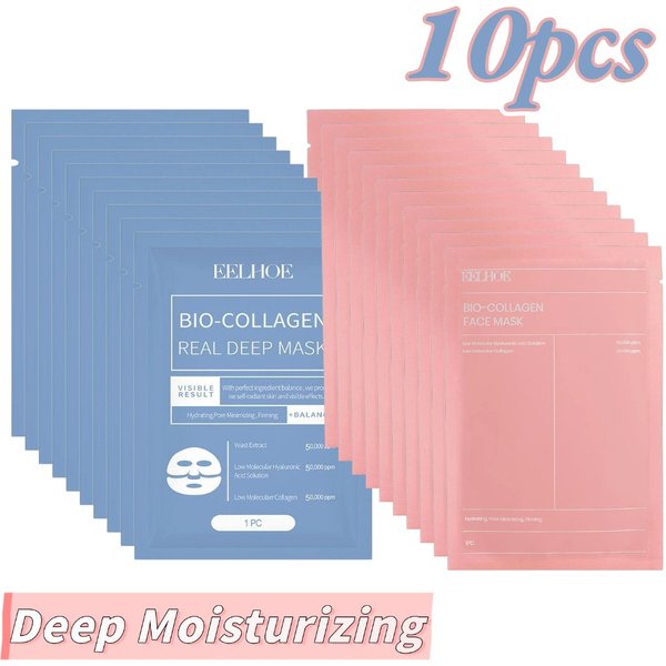 Masque Bio collagène véritable profond, hydratant en profondeur, masque facial de nuit, rafraîchissant, éclaircissant, raffermissant, soins pour la peau