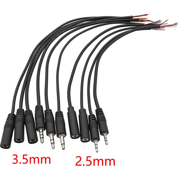 1/5 pièces 2.5mm 3.5mm câble Audio stéréo Mono mâle femelle prise Jack connecteur 2/3/4Pin fil d'extension bricolage écouteur micro câble de réparation