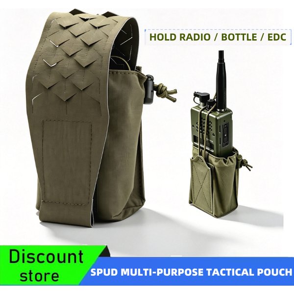 Pochette tactique polyvalente SPUD, découpe laser, système MOLLE, cordon de serrage, pochette pour chargeur et radio, pour chargeurs 5,56, équipement de chasse et de vestes tactiques pour airsoft.