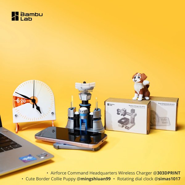 Für BambuLab Clock und Wireless Charger Bundle für BambooLab Clock Components Kit 011