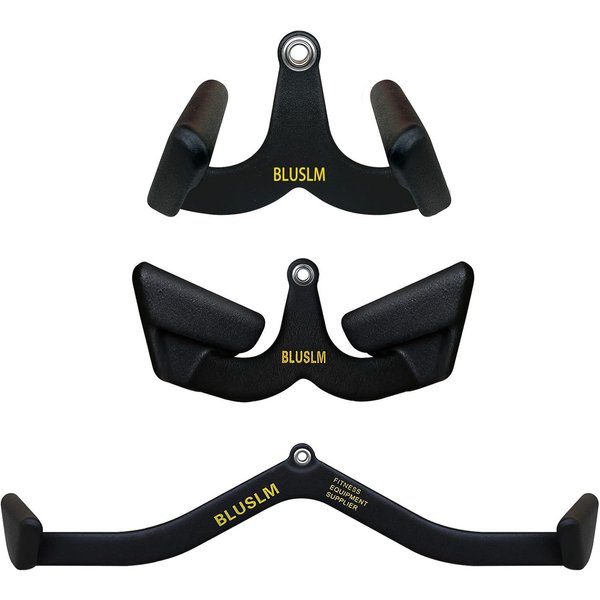 3-teiliges Latzugstangen-Zubehörset, T-Bar & V-Bar Trizephandgriffe für Rücken- und Trizepskrafttraining, Hochleistungs-Stahl-Multi-Grip-Seilzugsystem-Zubehör, rutschfester ergonomischer Griff, ideal