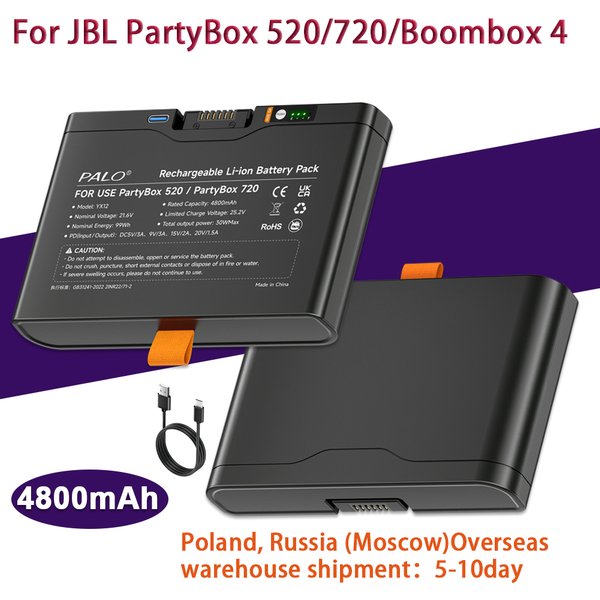 PALO 4800mAh 21.6V Akku für PartyBox 520/720 Ersatzakku für JBL PartyBox Stage 520/720 tragbarer Lautsprecher